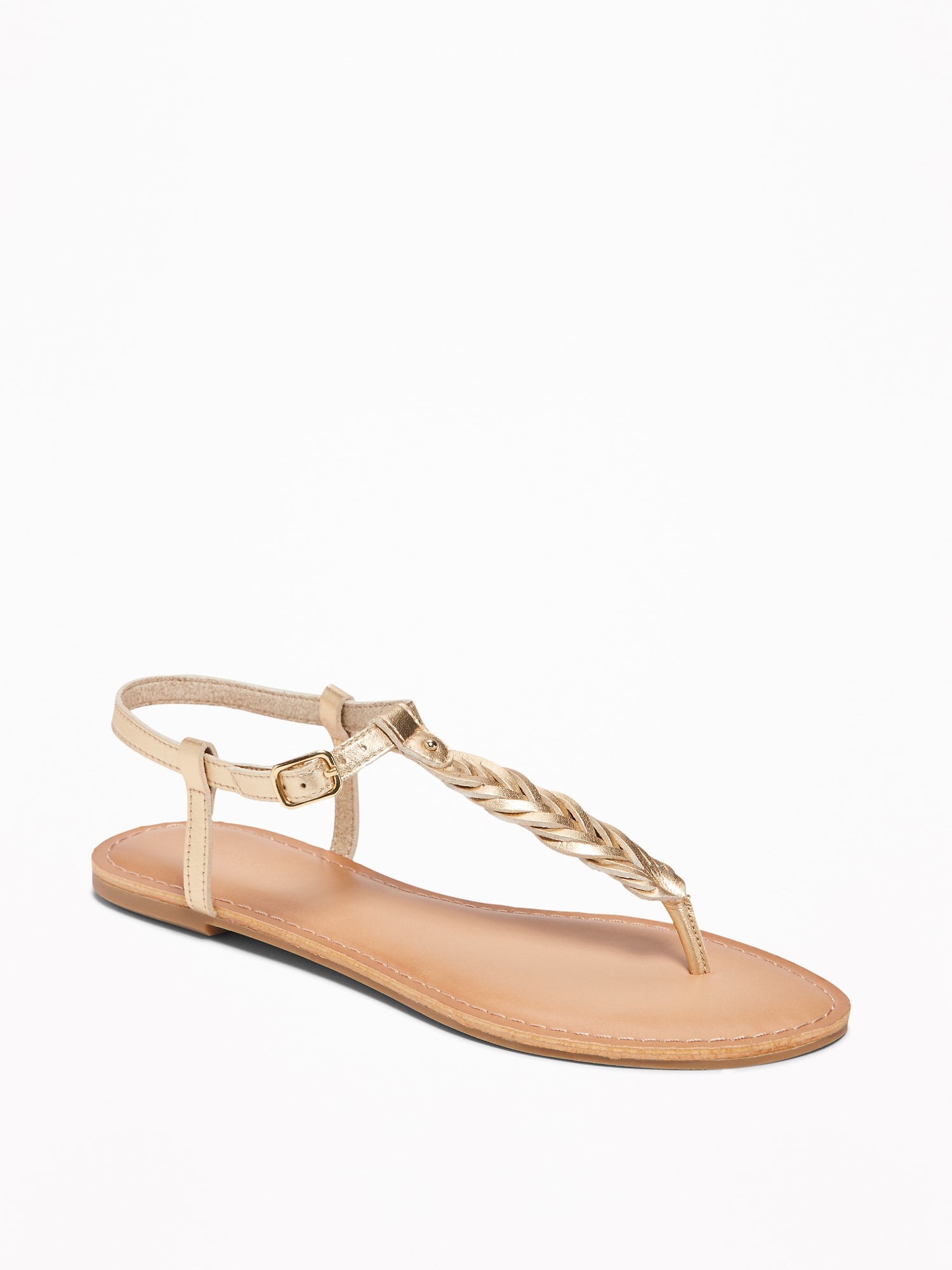 Braided t strap online sandals