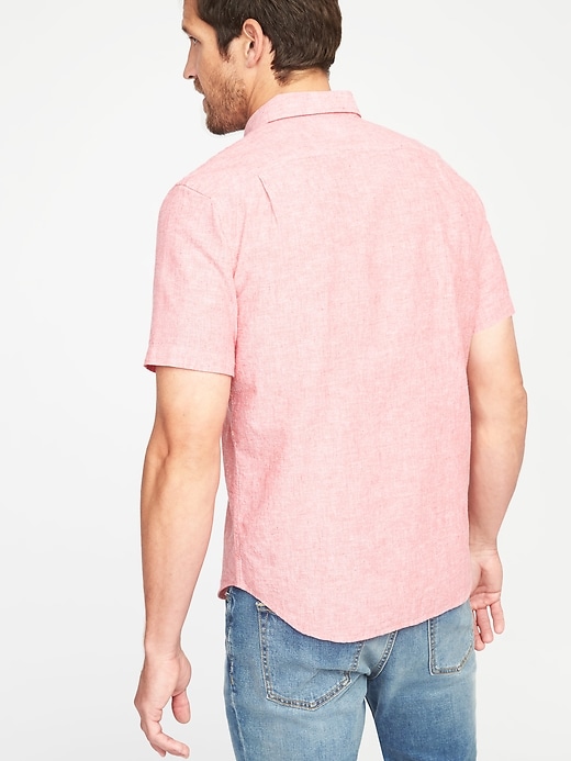 Image number 2 showing, Regular-Fit Linen-Blend Pocket Shirt
