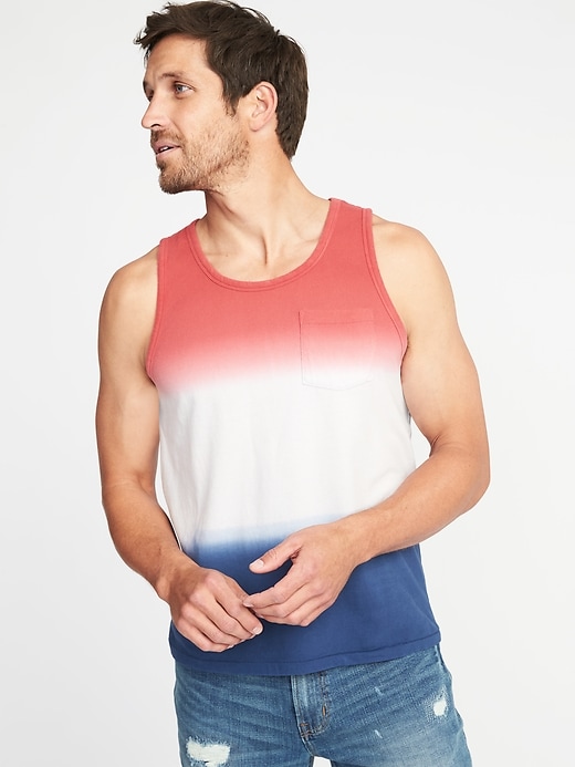 Image number 1 showing, Regular-Fit Dip-Dye Pocket Tank