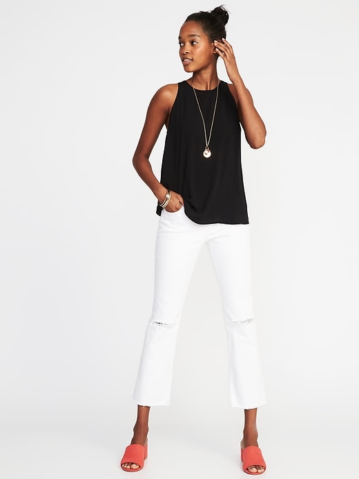 Image number 3 showing, Relaxed Sleeveless High-Neck Top for Women