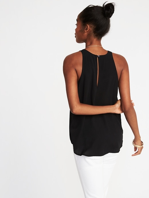 Image number 2 showing, Relaxed Sleeveless High-Neck Top for Women