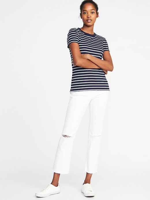 Slim-Fit Rib-Knit Tee for Women | Old Navy