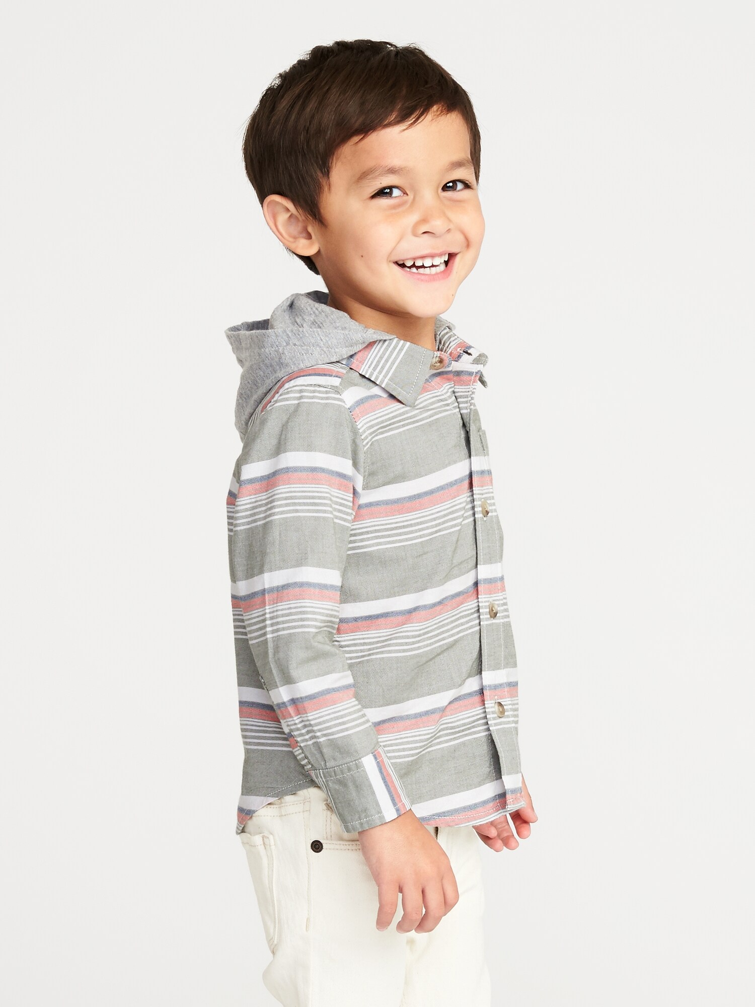 Striped Hooded Oxford Shirt for Toddler Boys | Old Navy