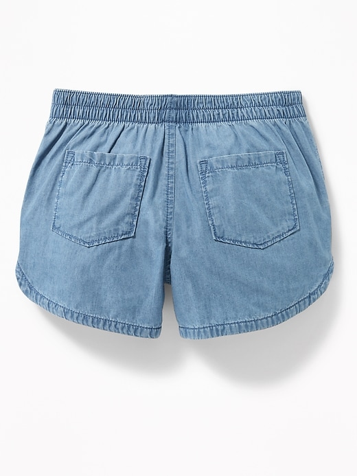View large product image 2 of 3. Chambray Pull-On Shorts For Girls
