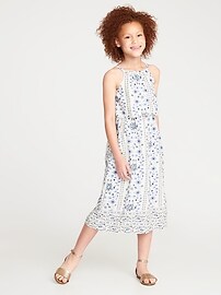 View large product image 3 of 3. Ruffle-Trim Floral Midi Dress for Girls