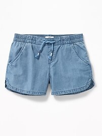 View large product image 3 of 3. Chambray Pull-On Shorts For Girls