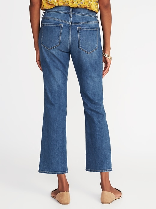 View large product image 2 of 2. Button-Fly Flare Ankle Jeans for Women