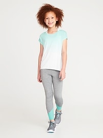View large product image 3 of 3. Lattice Cut-Out 7/8-Length Performance Leggings for Girls