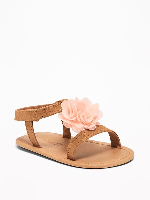 Image number 1 showing, Chiffon Rosette Sandals For Baby