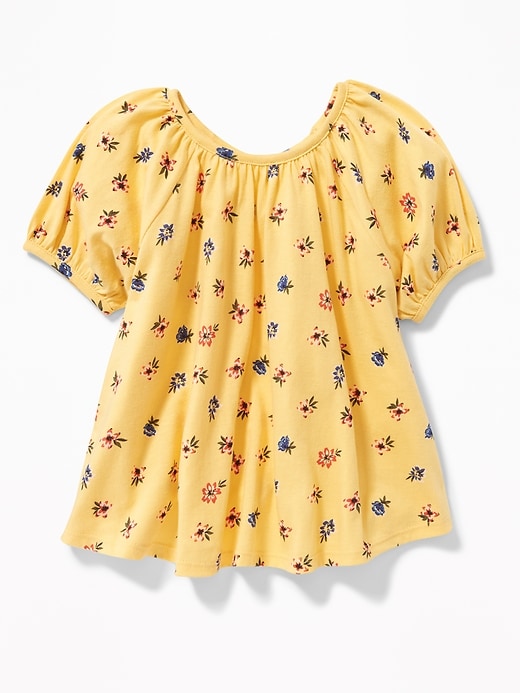 View large product image 1 of 1. Drapey Floral Scoop-Neck Swing Top for Toddler Girls
