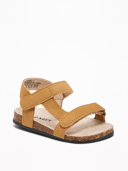 View large product image 1 of 1. Sueded Secure-Strap Sandals For Baby