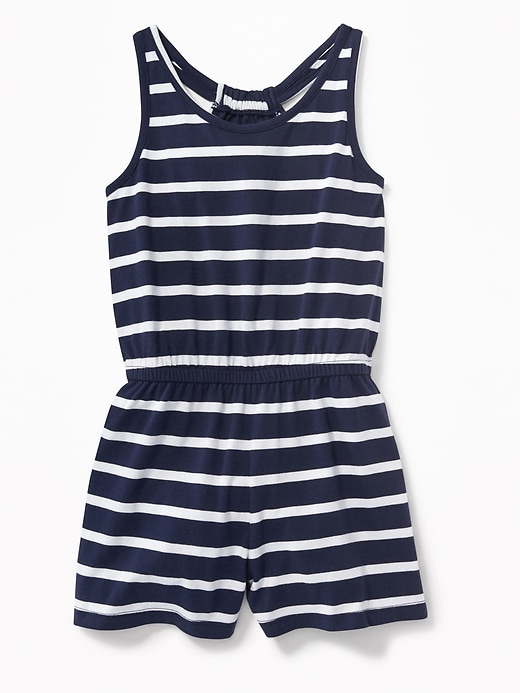 View large product image 1 of 3. Printed Jersey Racerback Romper for Girls