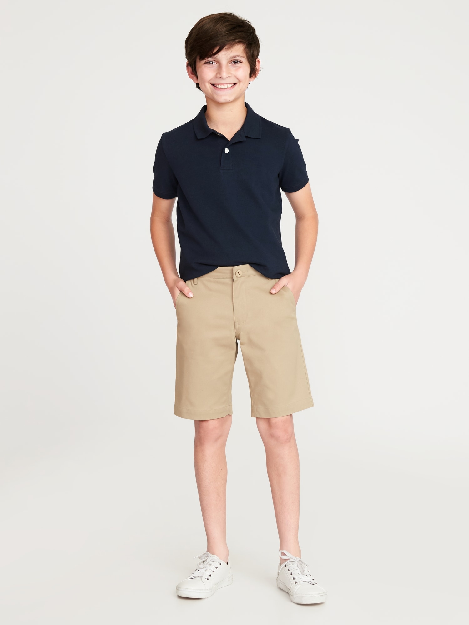 Built-In Flex Twill Straight Uniform Shorts for Boys (At Knee) | Old Navy