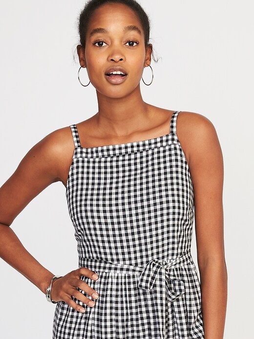 Image number 4 showing, Sleeveless Tiered Gingham Maxi Dress for Women