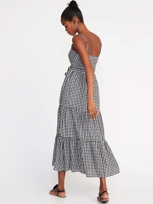Image number 2 showing, Sleeveless Tiered Gingham Maxi Dress for Women