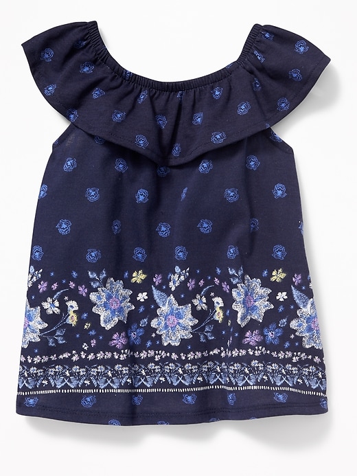 View large product image 1 of 1. Floral Off-the-Shoulder Jersey Top for Toddler Girls