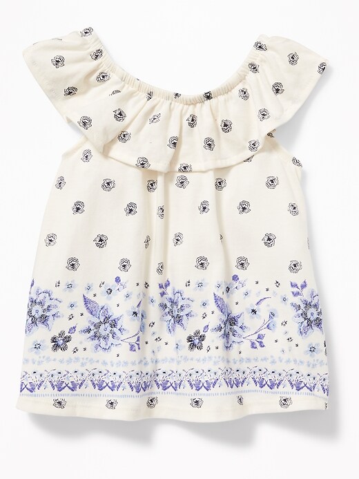 View large product image 2 of 2. Floral Off-the-Shoulder Jersey Top for Toddler Girls