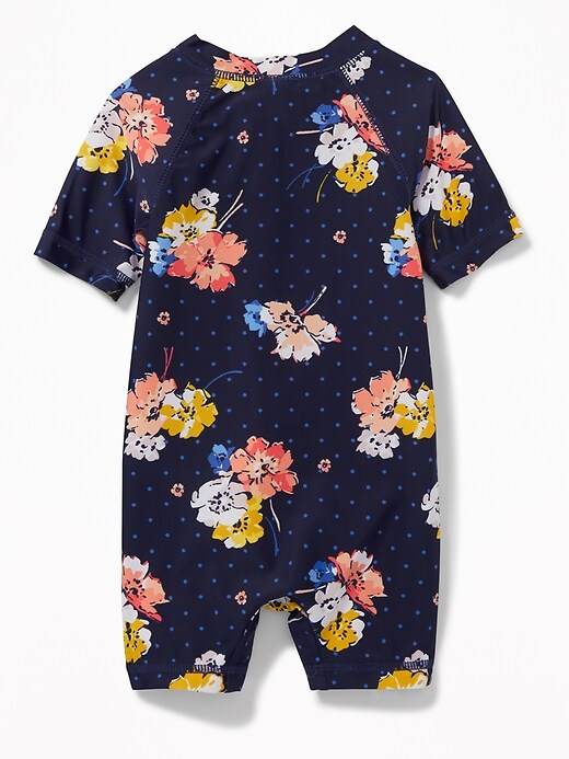 View large product image 2 of 2. Floral-Print Rashguard One-Piece for Baby