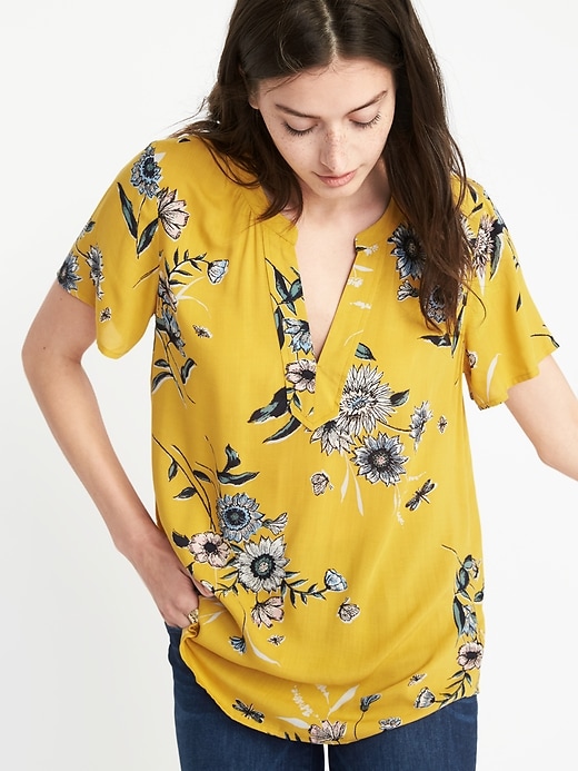 Image number 1 showing, Lightweight Floral-Printed Top for Women