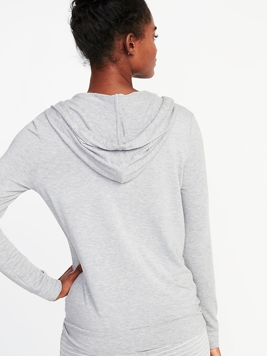 Image number 2 showing, Relaxed Lightweight Full-Zip Hoodie for Women