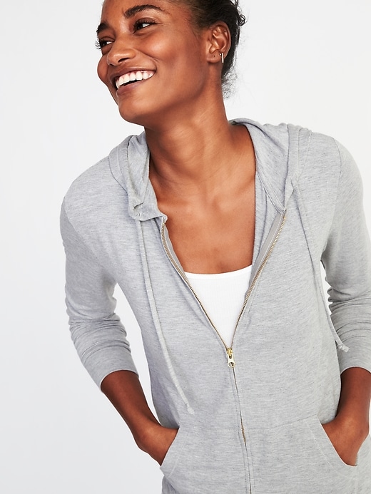 Image number 4 showing, Relaxed Lightweight Full-Zip Hoodie for Women