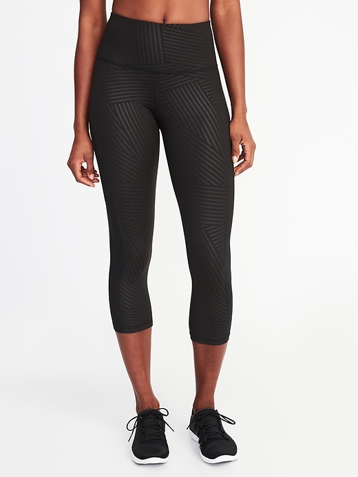 View large product image 1 of 1. High-Rise Elevate Side-Mesh Compression Crops for Women