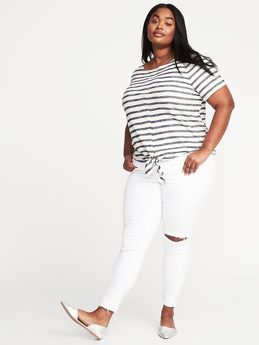 Image number 3 showing, Relaxed Plus-Size Tie-Hem Top