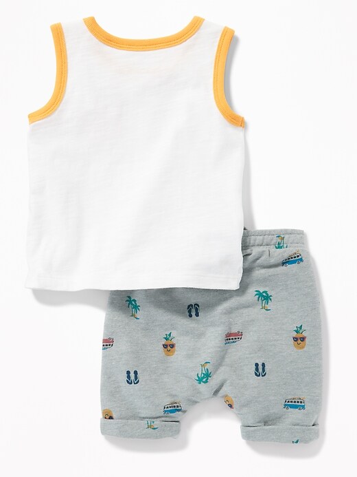 View large product image 2 of 2. Pineapple-Graphic Tank & Printed Shorts Set For Baby