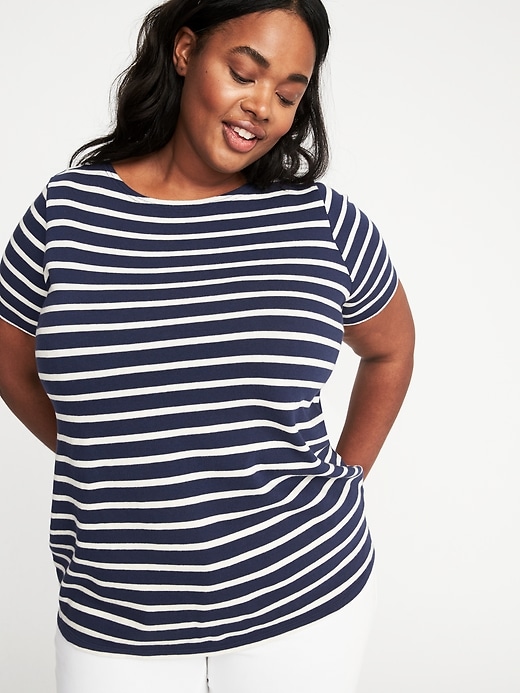 Plus-Size Mariner-Stripe Thick-Knit Tee | Old Navy