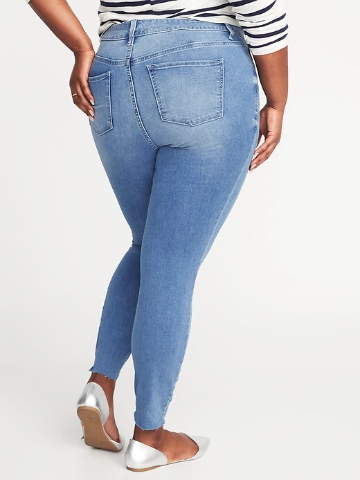 Image number 2 showing, High-Rise Secret-Slim Pockets Plus-Size Rockstar Step-Hem Jeans