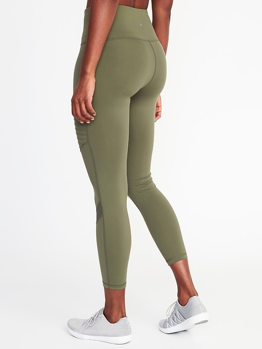View large product image 2 of 3. High-Rise 7/8-Length Moto Compression Leggings for Women