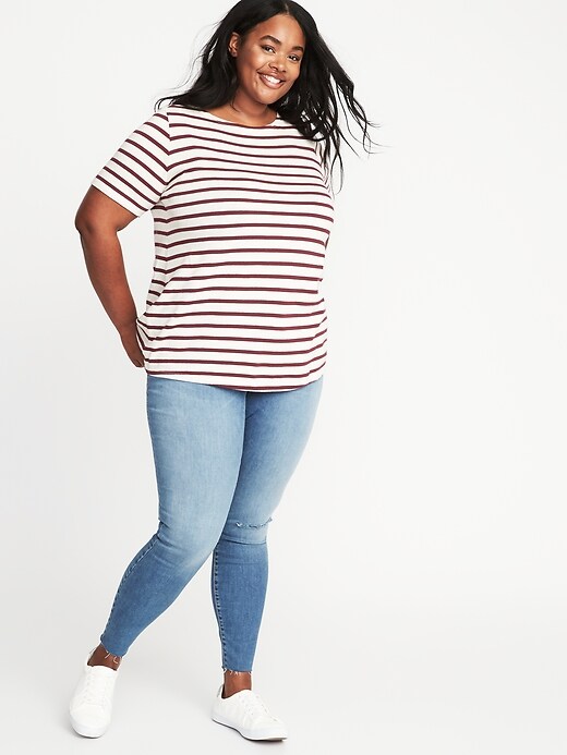Image number 3 showing, Plus-Size Mariner-Stripe Thick-Knit Tee