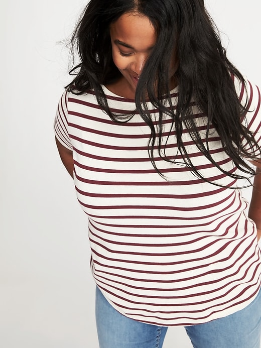 Image number 4 showing, Plus-Size Mariner-Stripe Thick-Knit Tee