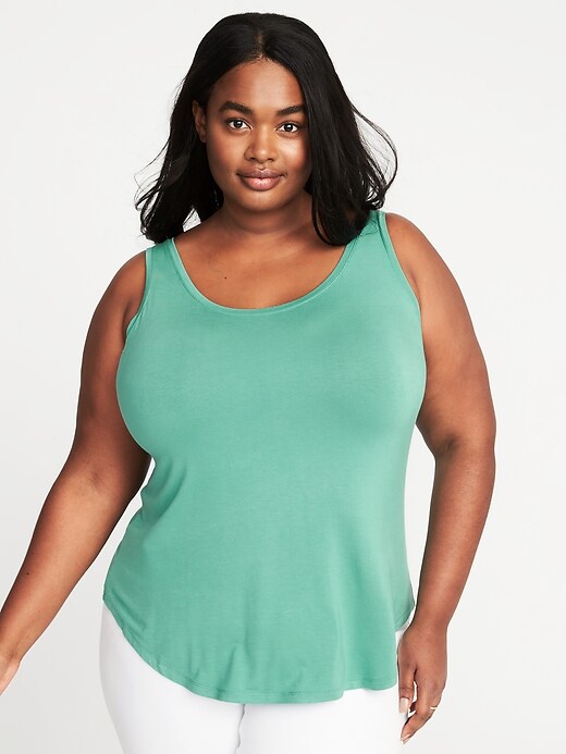 Image number 1 showing, Luxe Plus-Size Curved-Hem Tank