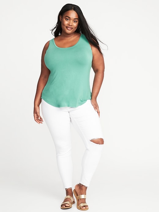 Image number 3 showing, Luxe Plus-Size Curved-Hem Tank