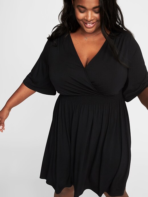 Image number 4 showing, Waist-Defined Plus-Size Wrap-Front Dress