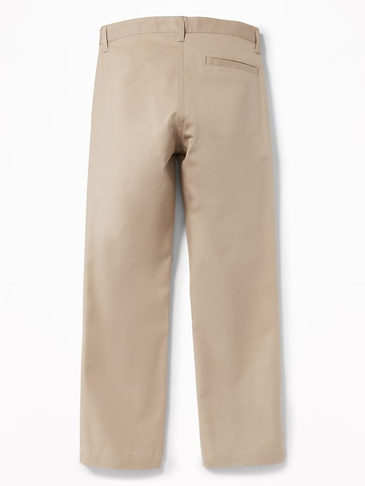 View large product image 2 of 3. Uniform Built-In Flex Pleated Straight Khakis For Boys