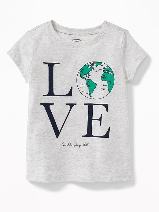 View large product image 1 of 2. 2018 Earth Day "Love" Tee for Toddler Girls