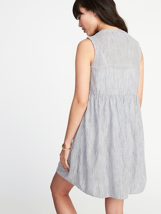 Image number 2 showing, Sleeveless Lace-Up Swing Dress for Women