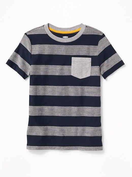 View large product image 1 of 1. Textured Herringbone-Stripe Tee For Boys