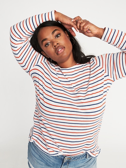 EveryWear Mariner-Stripe Plus-Size Boat-Neck Tee | Old Navy EveryWear Mariner-Stripe Plus-Size Boat-Neck Tee | Old Navy
