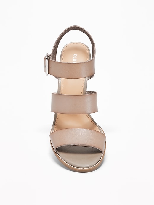 Image number 3 showing, Three-Strap Block-Heel Sandals for Women