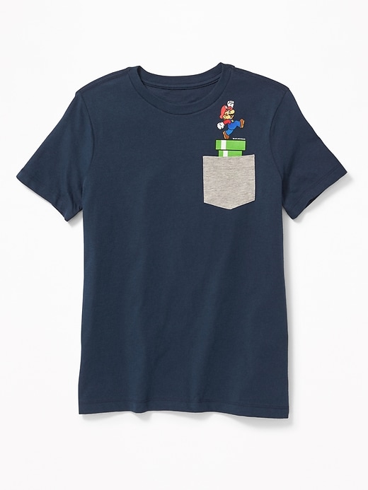 View large product image 1 of 2. Super Mario&#153 Graphic Pocket Tee for Boys
