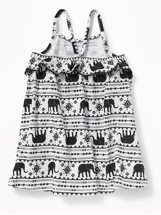 View large product image 2 of 3. Slub-Knit Pom-Pom Ruffle Swing Dress for Toddler Girls