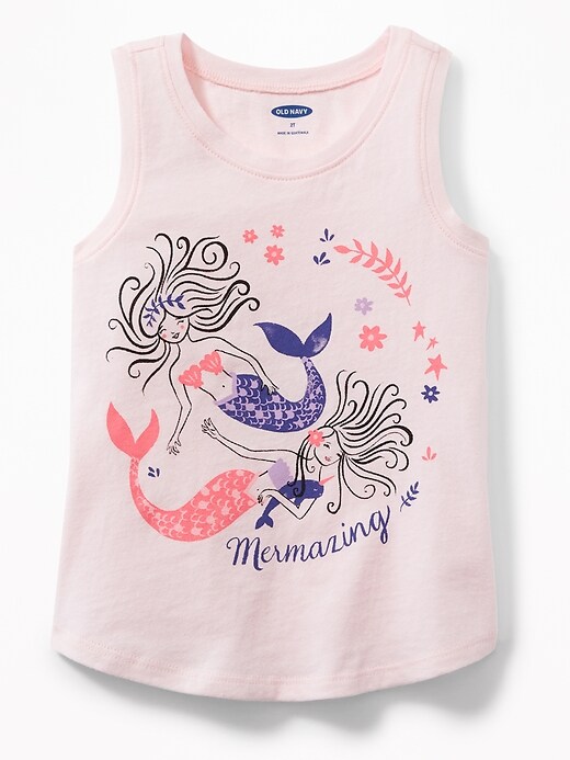 View large product image 1 of 1. Graphic Muscle Tank for Toddler Girls