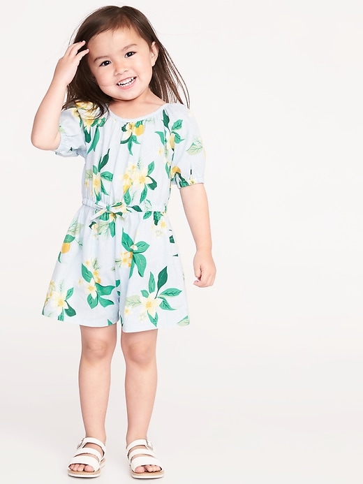 Floral Linen-Blend Romper for Toddler Girls | Old Navy