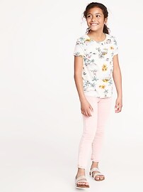 View large product image 3 of 3. Relaxed Printed V-Neck Tee for Girls