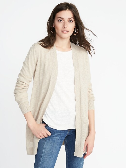 View large product image 1 of 1. Long-Line Open-Front Sweater for Women