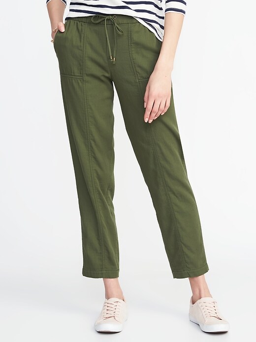 View large product image 1 of 1. Mid-Rise Soft Utility Cropped Pants for Women