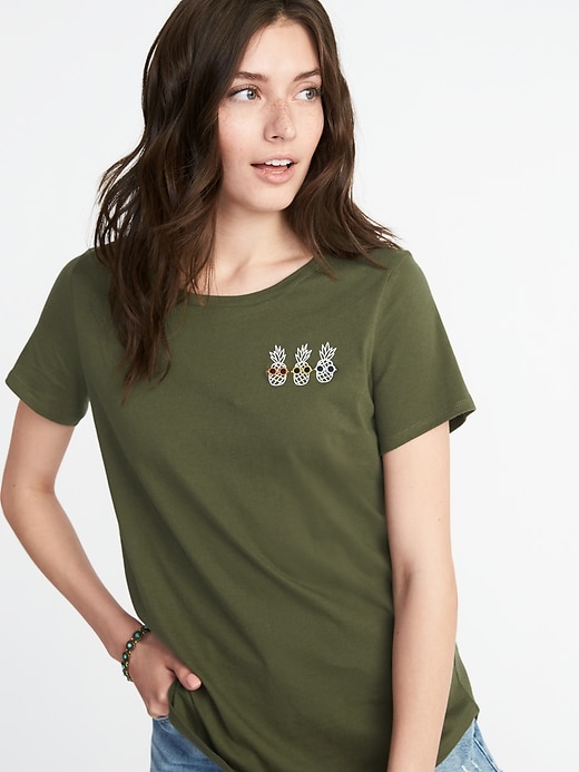 Image number 4 showing, EveryWear Graphic Crew-Neck Tee for Women